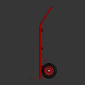 Sturdy Red Metal Hand Truck With Wheels And Platform Base For Moving Items