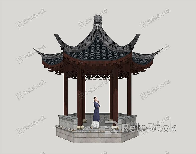 Chinese Pavilion Garden Pavilion model