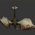 Detailed Pterosaur 3D Model With Green Body White Wings And Red Spots