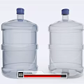 Two Large Transparent Water Bottles With Blue Caps And Stackable Design For Drinking Water Storage