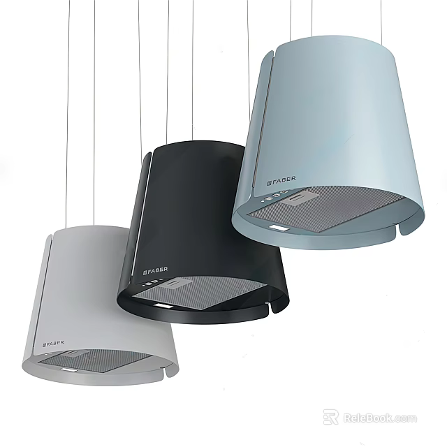 BORNER Kitchen Range Hoods in Different Colors Modern Design Home Appliances 3d model 