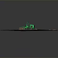 Green Construction Vehicle On Dirt Ground With Steel Bars At Work Site