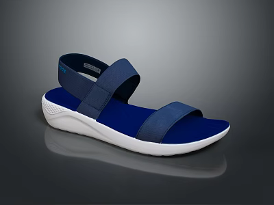 Blue Strappy Sandals With White Sole Comfortable Casual Design For Daily Wear 3d model