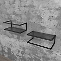 Modern Bathroom Accessories With Black Wall Mounted Shelves Toiletries And Towel