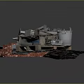Abandoned Industrial Construction Debris With Rusted Metal Structures Broken Bricks And Corrugated Sheets