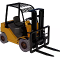 Industrial Forklift With Yellow Body Black Cab Forks And Tires