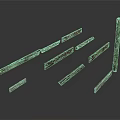 Natural Plant Wooden Sticks and Logs Displayed on Dark Background