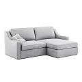 Light Gray L Shaped Double Sofa With Modern Design And Throw Pillow 3d model