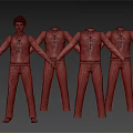 Man 3D Model With Four Different Outfits Vests And Various Color Pants 3d model