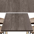 Dark Wood Dining Table Set With Diamond Tufted Brown Chairs And Gold Metal Legs