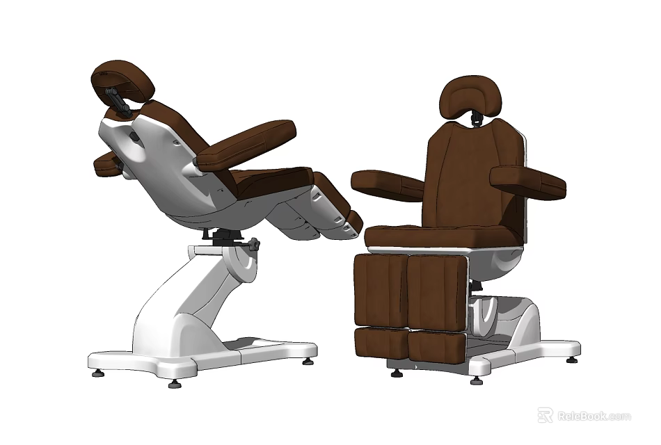 Professional Adjustable Medical Examination Chair with Brown and White Design and Ergonomic Features 3d model 