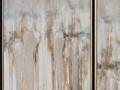 Modern Double Gold Frame With Abstract Painting White Canvas Brown Texture 3d model
