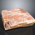 Natural Wood Stone Block With Textured Surface And Brown Red Solid Material 3d model