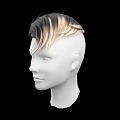 Game Movie Character 3D Head Model With Black Blonde Gradient Short Hair