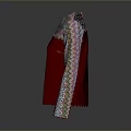 Stylish Red Sweater With Colorful Knit Collar Sleeves And Zigzag Edges