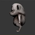3D Hairless Cat Model With Serious Expression In Standing Pose On Dark Background