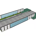 Modern Landscape Wall Design With Glass Panels Green Plant Strips And Stone Floor