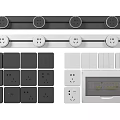 Modern Black And White Switch Panels With Socket Combinations And Multiple Switches 3d model