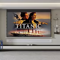 Modern Home Projection Monitoring System Displaying Titanic On Large Screen