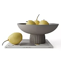 Fresh Pears Displayed In Gray Bowls And On Magazine