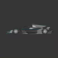 Futuristic Race Car With Blue Neon Lights And Aerodynamic Dark Body Design