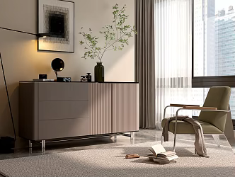 Modern Entrance Cabinet Combination Italian Entrance Lounge Chair 3d model
