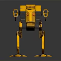Futuristic Yellow Mechanical Quadruped Robot With Armored Body And Mechanical Legs