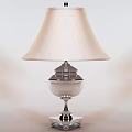 Elegant Table Lamp With Ivory Lampshade And Silver Decorative Base 3d model