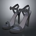Minimalist Gray Open Toe Stiletto Sandals With Buckle Strap And Platform Sole
