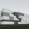 modern library building 3d model