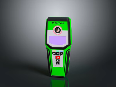 TRON Green Handheld Computer Device With Digital Display Screen And Control Buttons 3d model