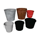 Various Colorful Metal And Plastic Washing Buckets For Daily Cleaning Tasks