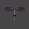 Game And Movie Character Dragon With Large Wings And Dark Scales