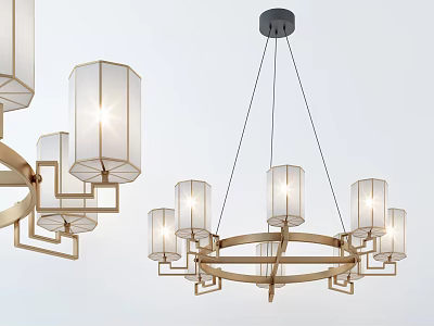 Modern chandelier fashion simple metal chandelier 3d model