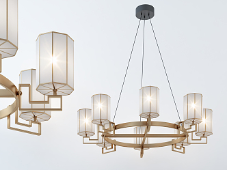 Modern chandelier fashion simple metal chandelier 3d model