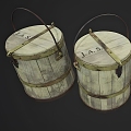 Modern Wooden Barrel Modern Wooden Barrel Water Barrel Agriculture Ancient Realistic 3d model