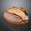 Freshly Baked Artisanal Bread With Crispy Golden Crust And Soft Interior