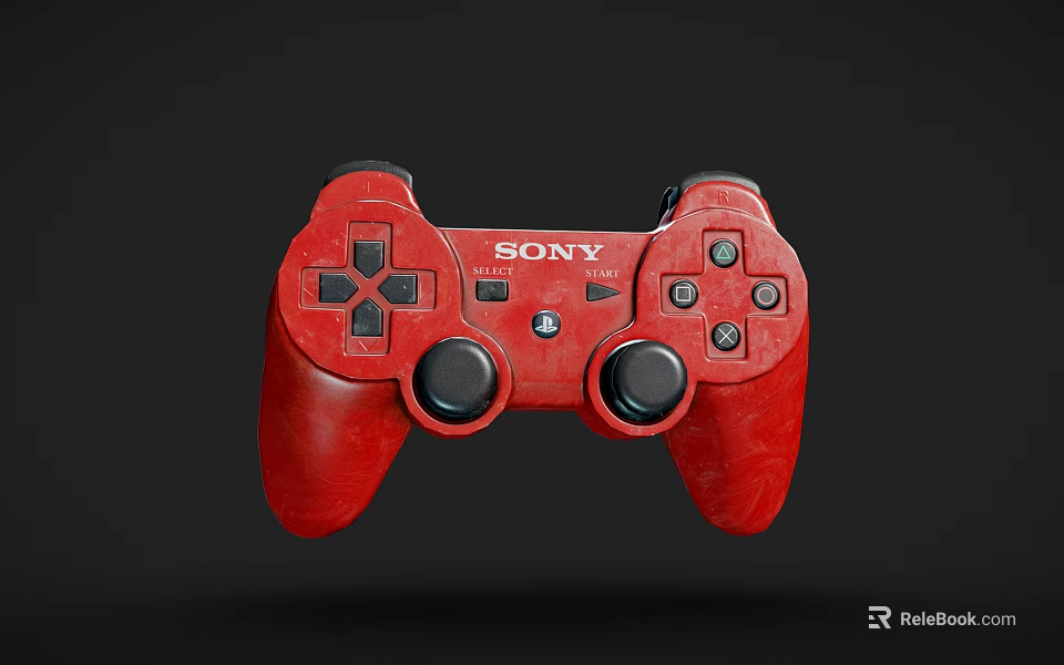 Sony Red Wireless Game Controller With Ergonomic Design For Gaming Use 3d model