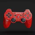 Sony Red Wireless Game Controller With Ergonomic Design For Gaming Use 3d model