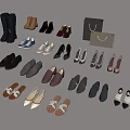 Diverse Stylish Shoes Collection Featuring Boots Sneakers Heels Flats Sandals And Shopping Bags