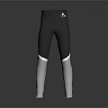 Sleek High Waist Black Silver Tight Pants With Metallic Leg Design Details