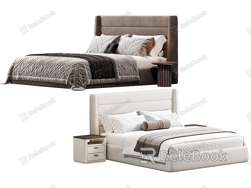 Double bed fabric bed model