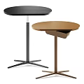 Stylish Modern Side Table With Round Top And X Shaped Metal Base