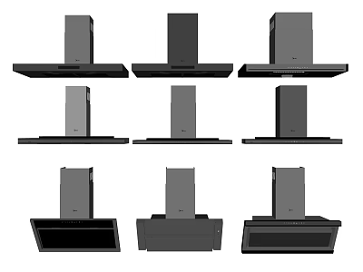 Various Styles of Modern Kitchen Range Hoods as Essential Appliances 3d model
