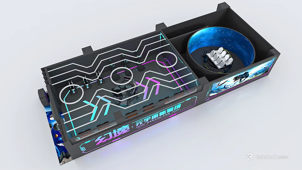 VR Experience Center Featuring Interactive Platform Immersive Technology And LED Lights 3d model