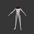 White and Gray Full Body Fitted Bodysuit with Sleek Design on Black Mannequin
