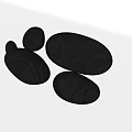 Black Oval Shaped Bean Bag Chairs in Multiple Sizes for Comfortable Home Use 3d model