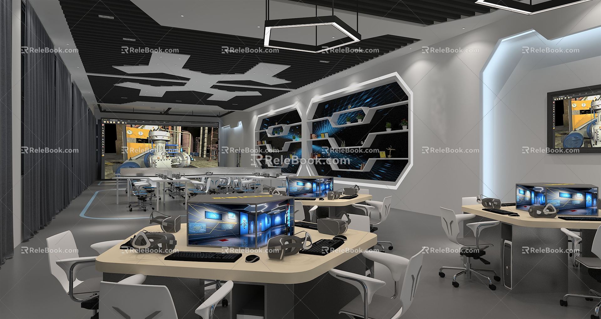 Modern Classroom Virtual Reality Laboratory model