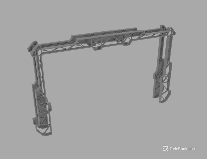 Industrial Metal Truss Frame Structure With Cross Support And Heavy Duty Build 3d model 