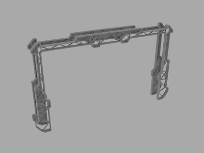 Industrial Metal Truss Frame Structure With Cross Support And Heavy Duty Build 3d model
